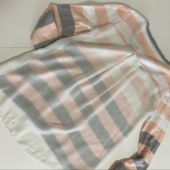 Sheer back striped sweater. - Picture 2 of 6